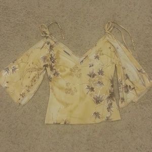 COPY - Yellow, brown floral blouse